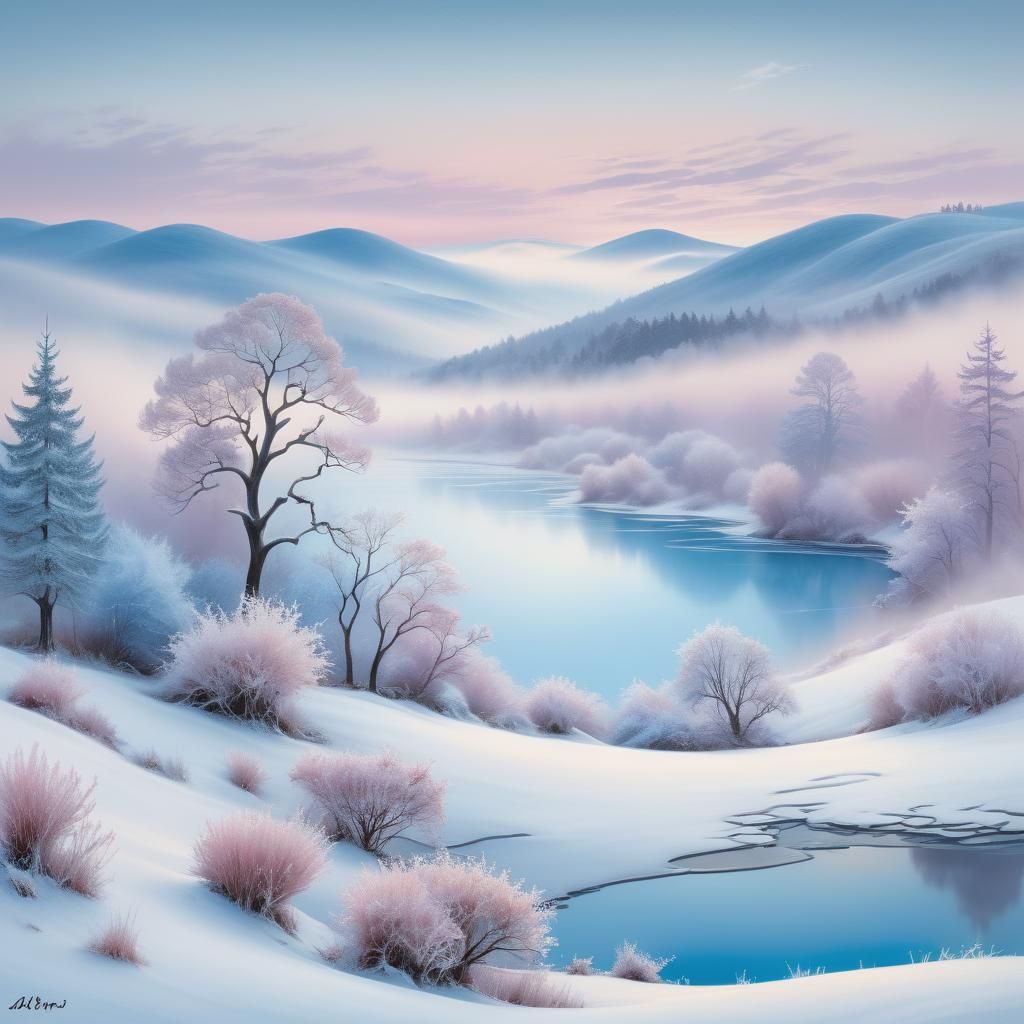 Winter Wonderland Landscape in Rackham Style