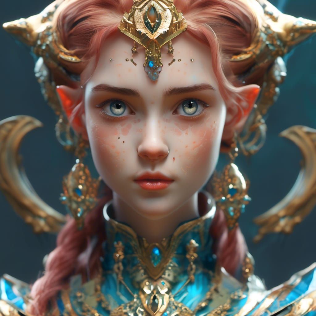 Cat-Human Goddess in Mystical Desert Oasis