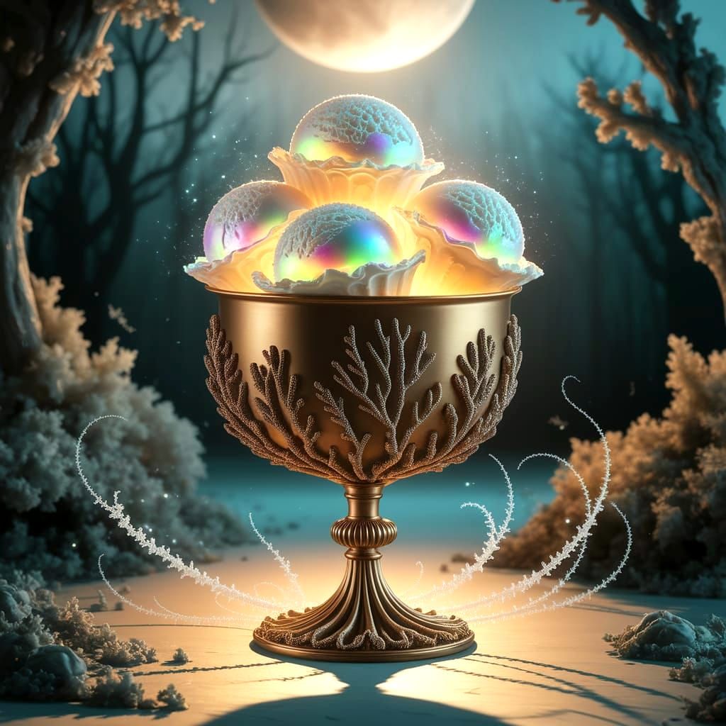 Enchanted Forest Goblet with Iridescent Ice Cream