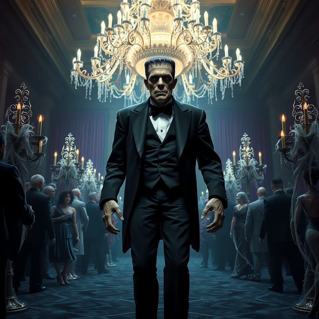 Frankenstein's Monster in a tuxedo at the Halloween Monster ...