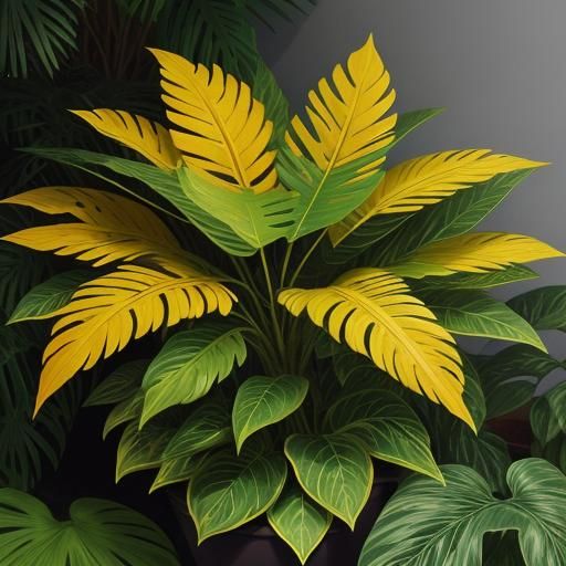 Eye-Catching Croton Sunny Star Plant in Terracotta Pot
