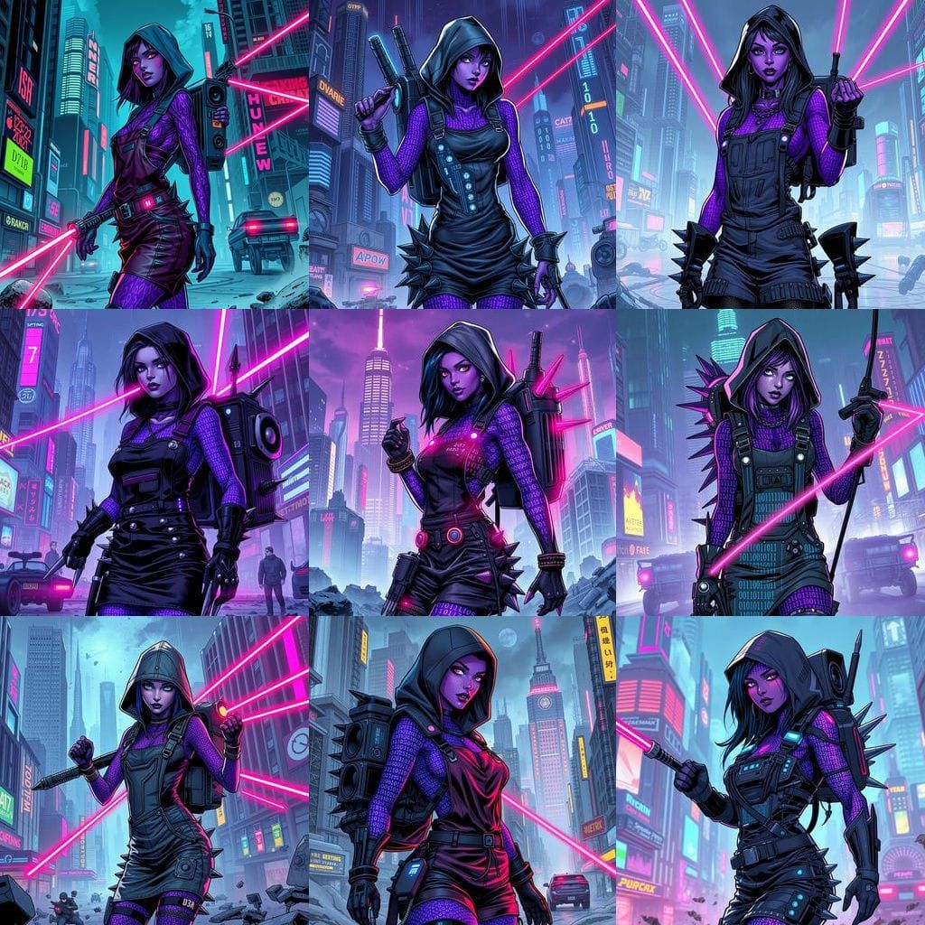 Cyberpunk Andromedian Warrior with Binary Code Skin