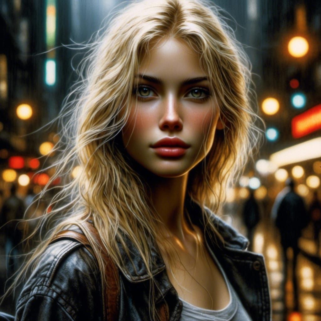 Blonde Woman Portrait by Luis Royo