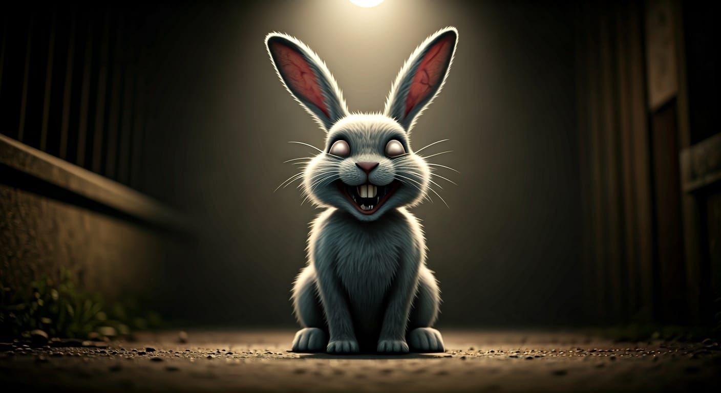 Disturbing Bunny Laughing in the Dark