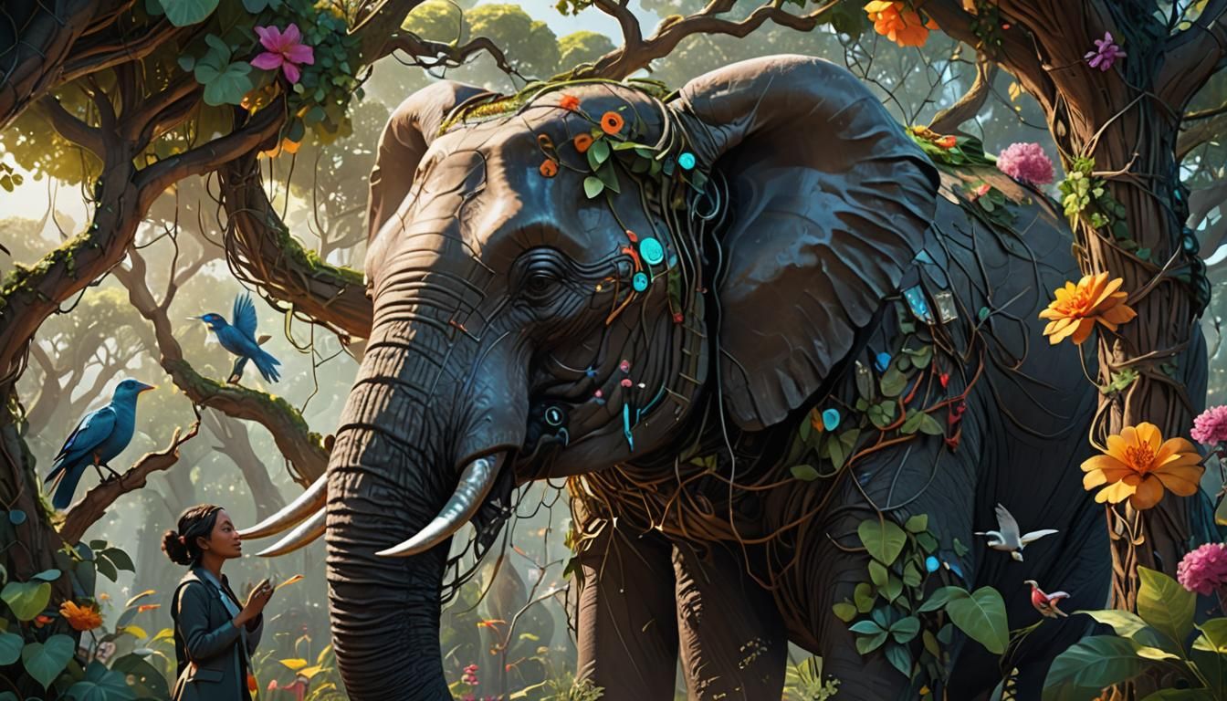 Harmonious Intertwined Species in Hyperrealistic Concept Art