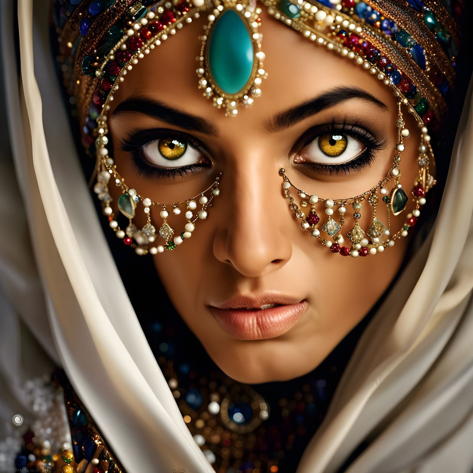 Stunning Portrait of Arab Woman with Jewels