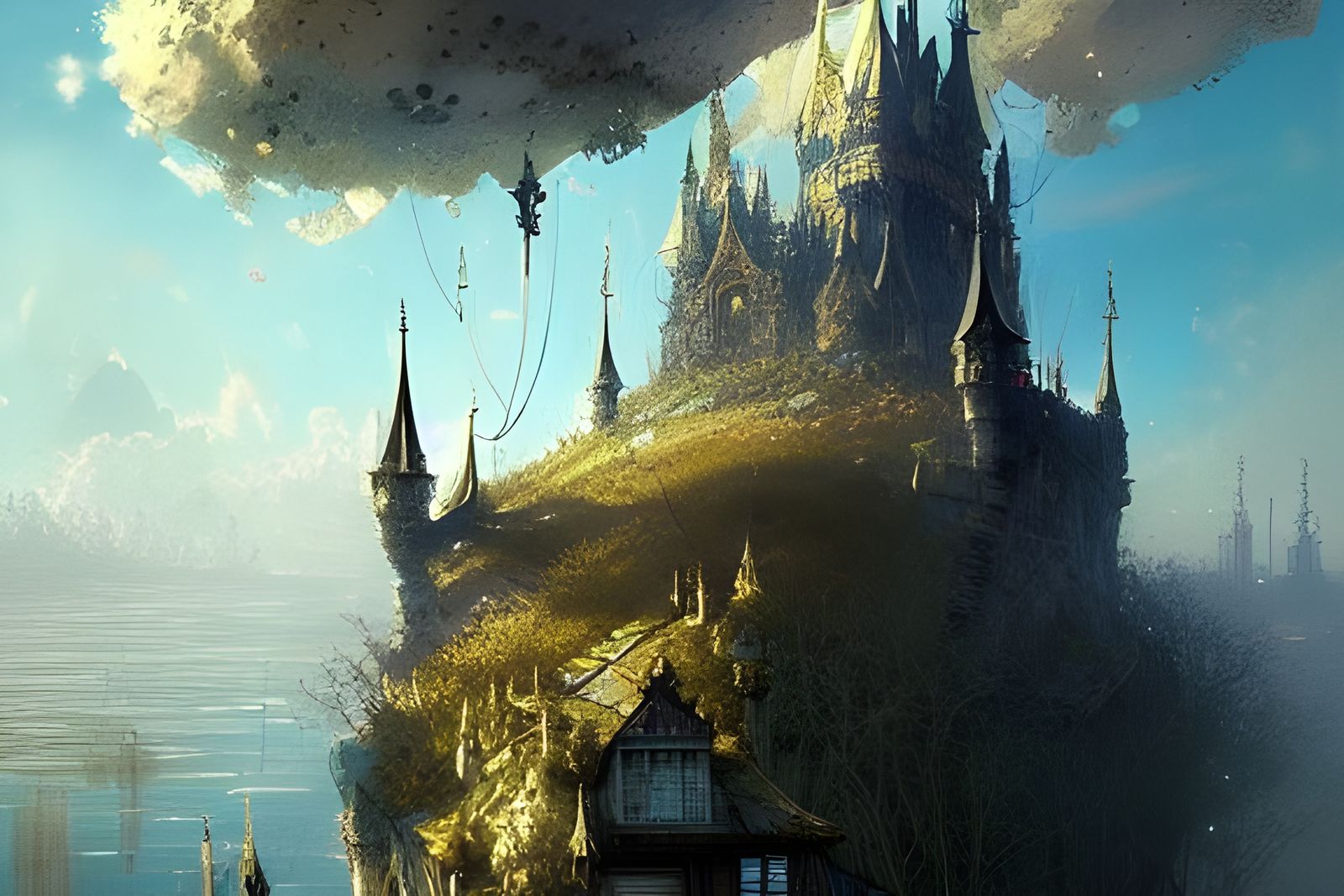 A castle floating in the sky ...