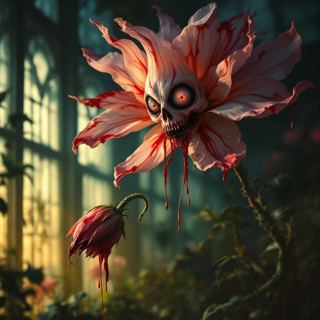 Eerie Greenhouse: Translucent Flower's Revenge in Da Vinci S...