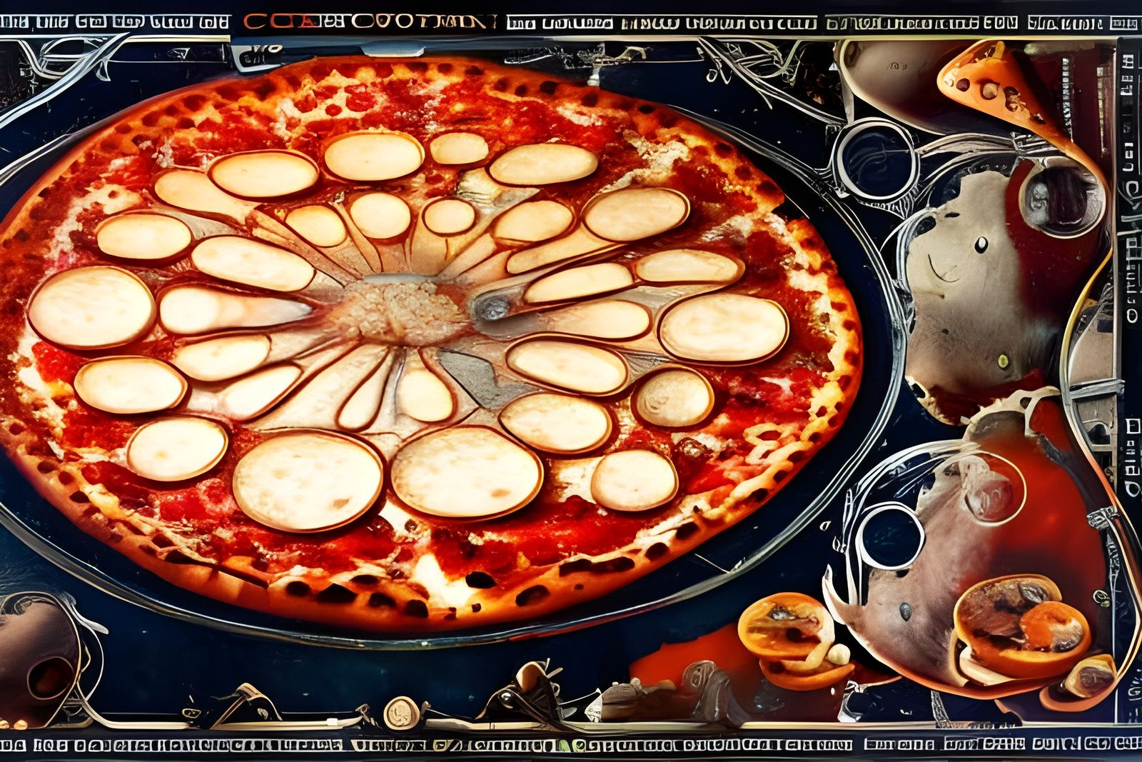 Hyperdetailed Deconstructed Pepperoni Pizza, Digital Art