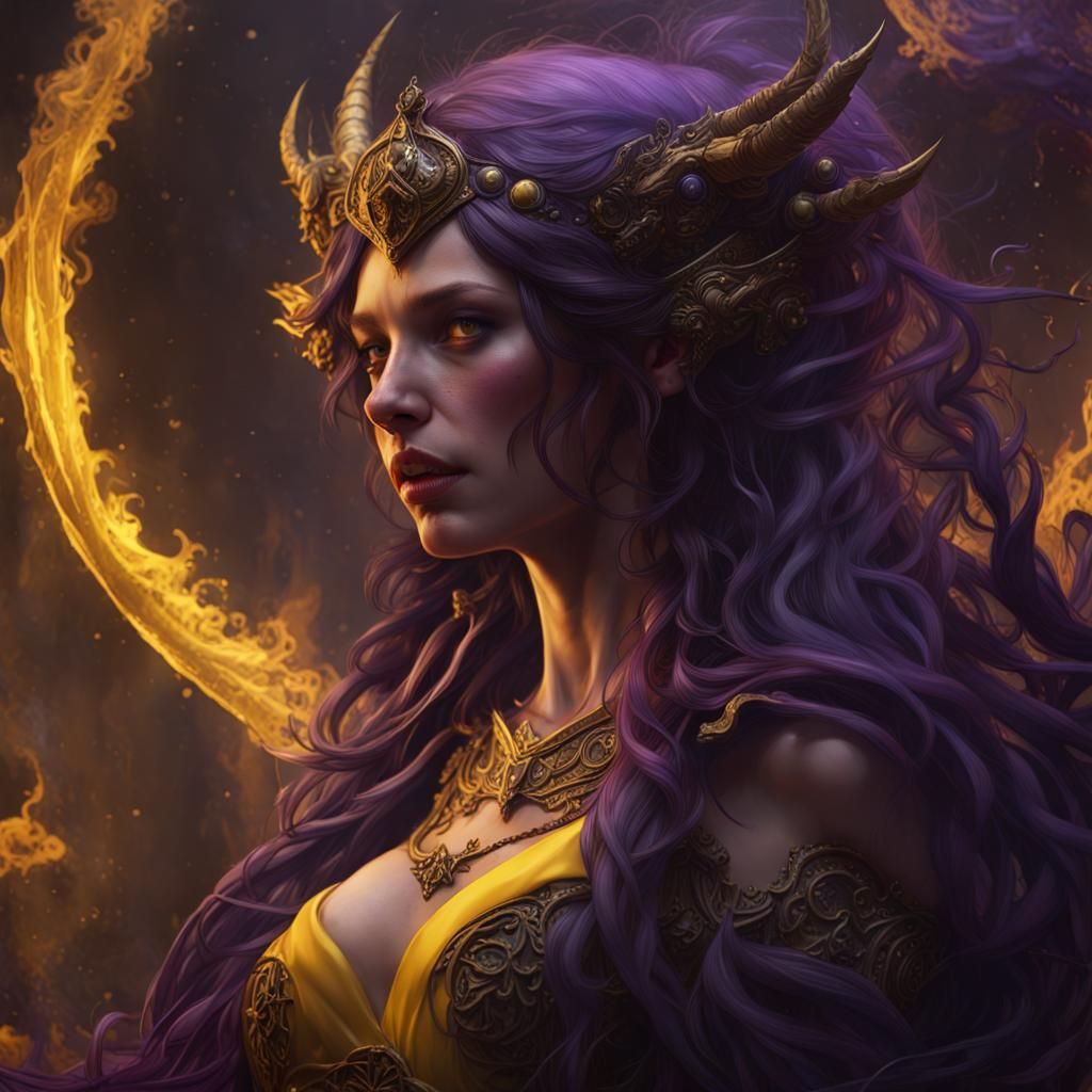 Dark Fantasy Inner Demons in Art Nouveau Style