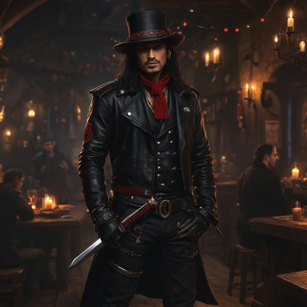 Bard as Guns N' Roses Slash in Dark Tavern