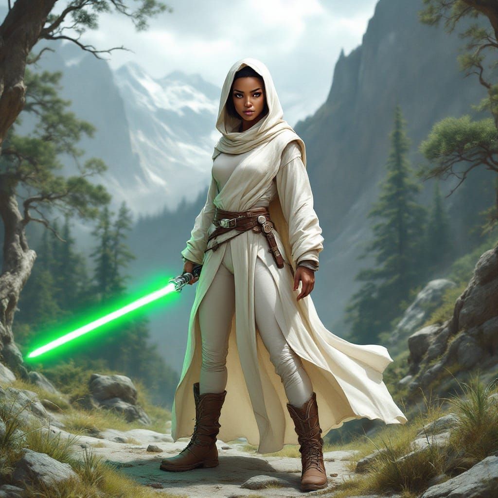 Jedi Consular in Serene Mountain Sanctuary