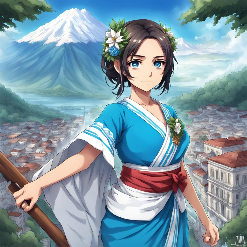 Guatemala Personified: An Anime-Style Rendition