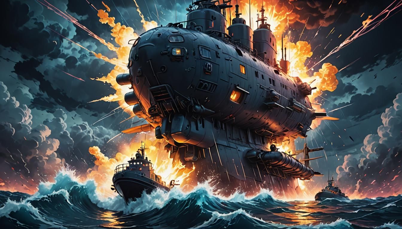 Submarine in Anime Storm, Studio Trigger Style