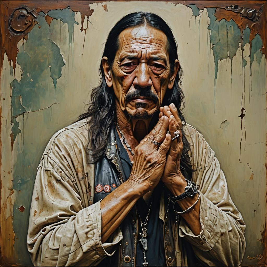 Danny Trejo Portrait in Oil Paint