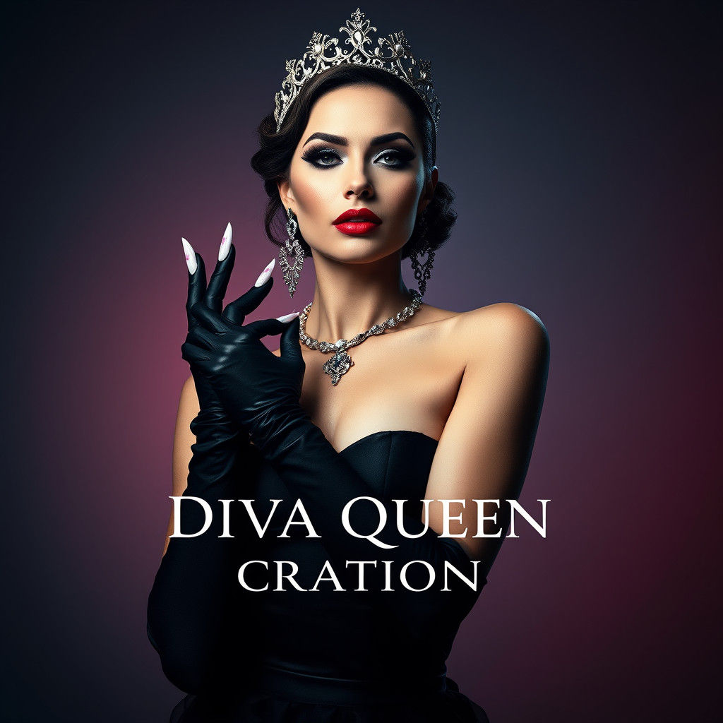 High-Fashion Model with Extravagant Nails for Logo