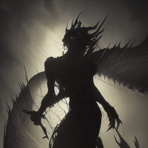 Hyperdetailed Demonic Figure in Dark Fantasy Style