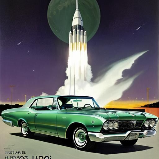 Saturn V Rocket Engine Powers Flying 1962 Car