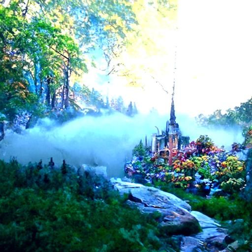 Ethereal Fantasy Landscape in Hyperdetailed Mist