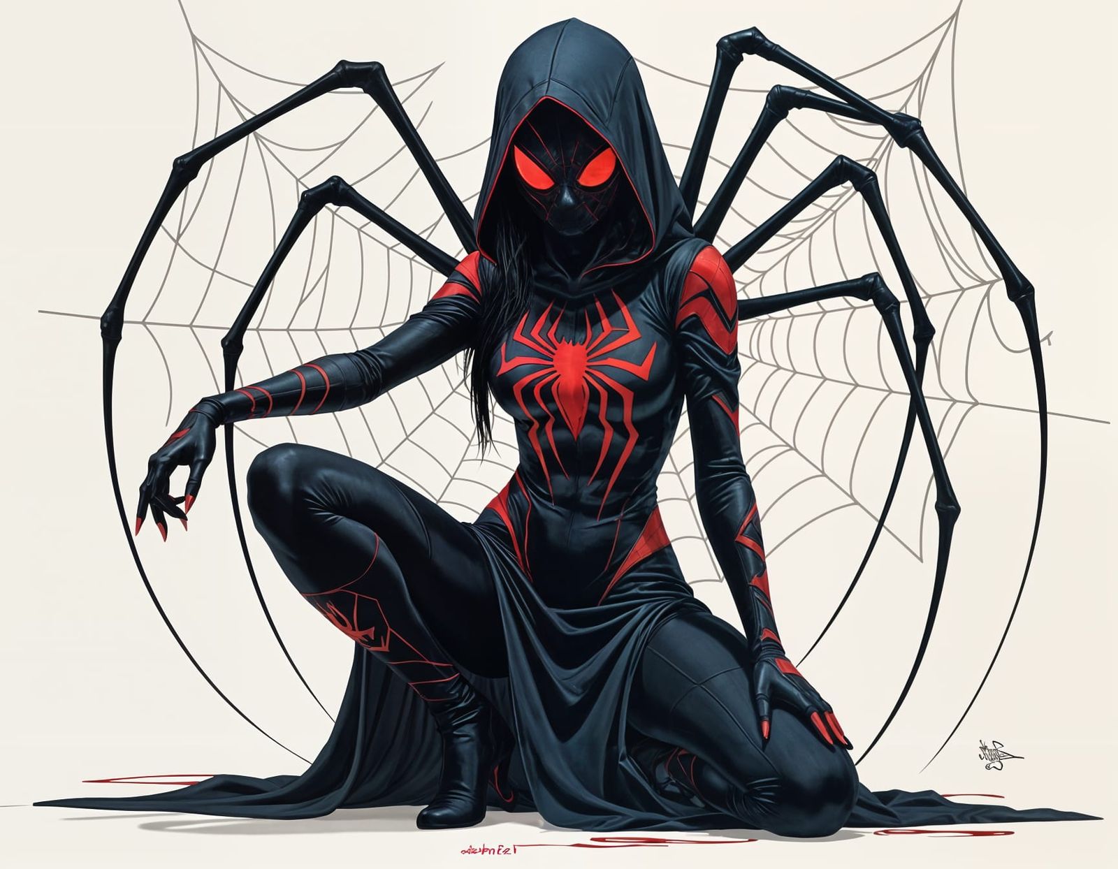 AI Generated Spider Woman Illustration