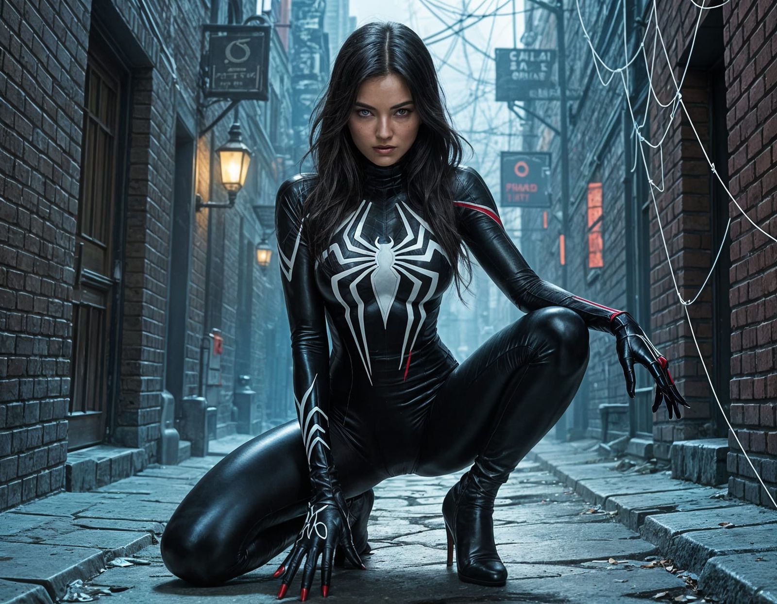 Stylized Spider Woman Illustration