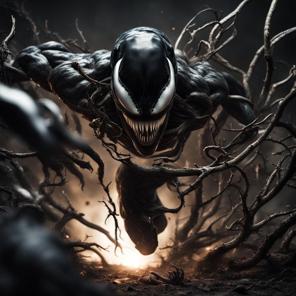Venom Leaps Forward: Ultra-Realistic Dark Photography