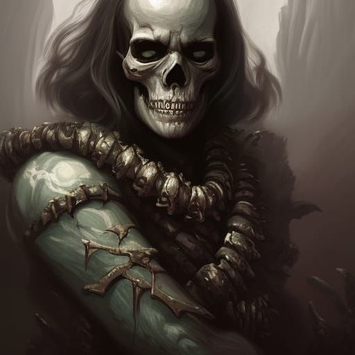 Stylistic Horror Portrait: Skeletal Lich Transformation