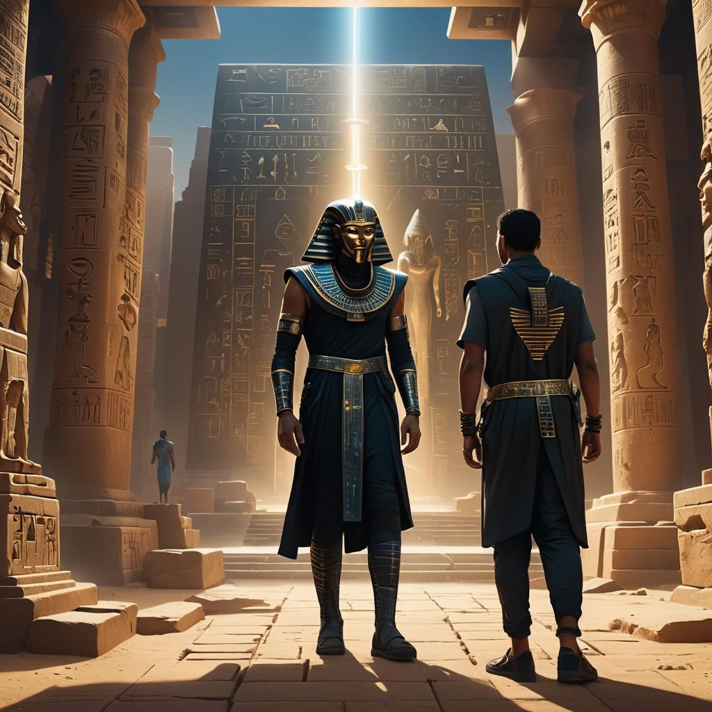 Time Traveler's Tour: Ancient Egypt in Cyberpunk Style