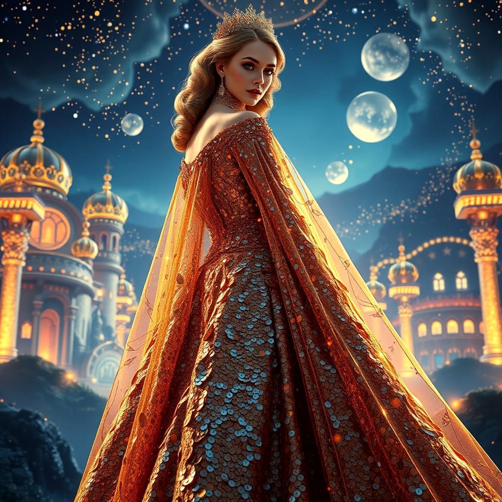 Iridescent Gown in Luxurious, Magical Setting