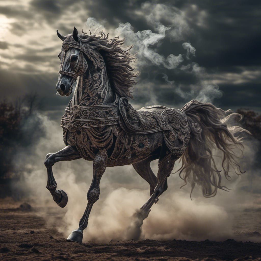 Day of the Dead Horse in Hyperreal Style