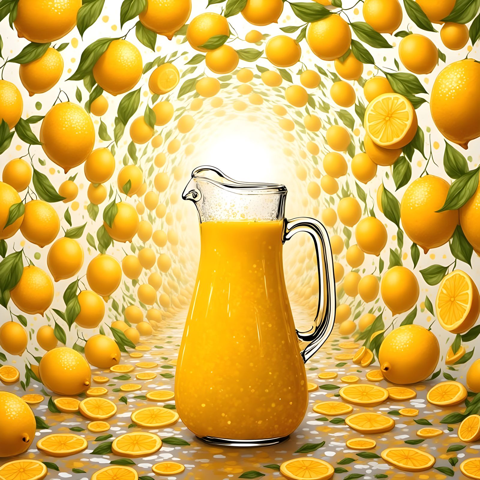 Warped Lemonade Pitcher with Infinite Patterns