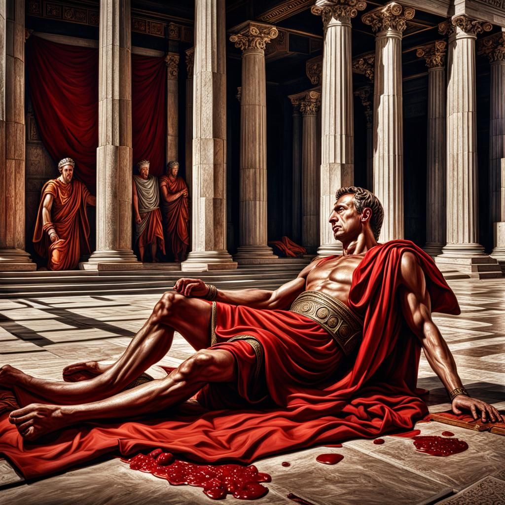 Painting of Julius Caesar succumbing to his wounds