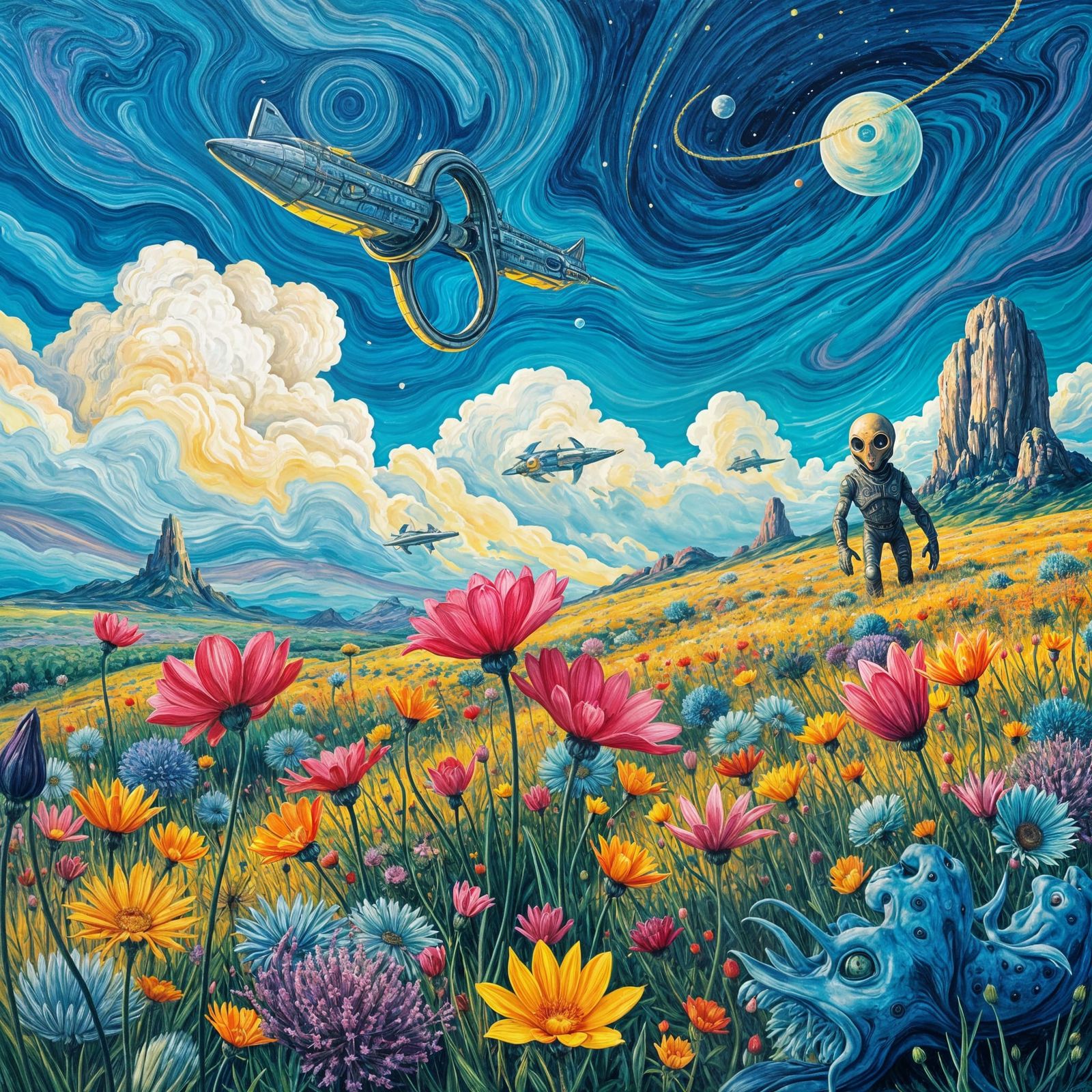 Ethereal Alien Worldscapes in Vibrant Colors