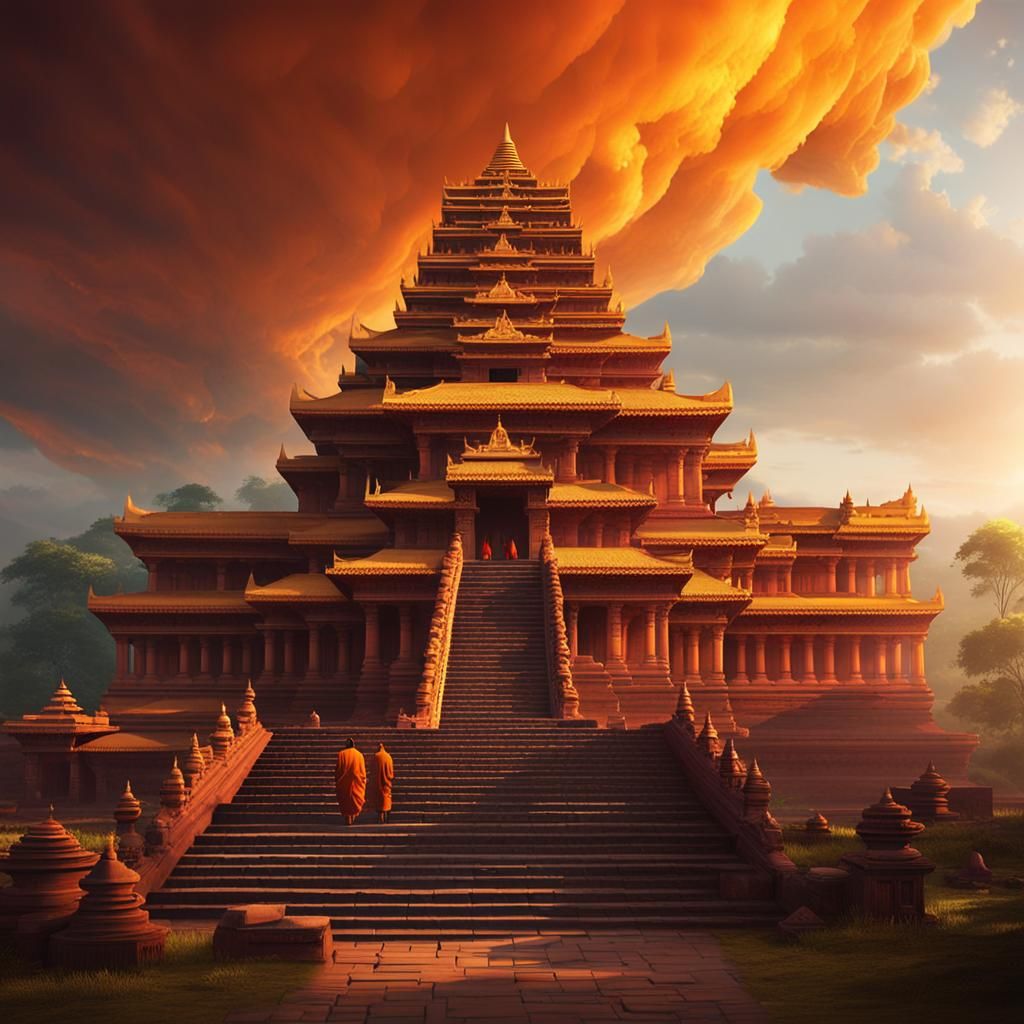 Nalanda Monastic School: Fantasy Concept Art