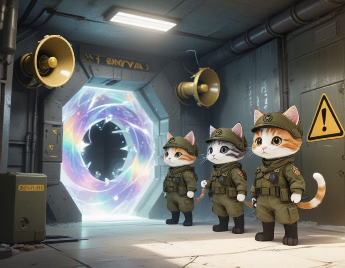 Kittens Guarding Stargate in Military Bunker