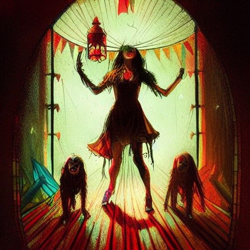 Sinister Stained Glass Haunted Circus