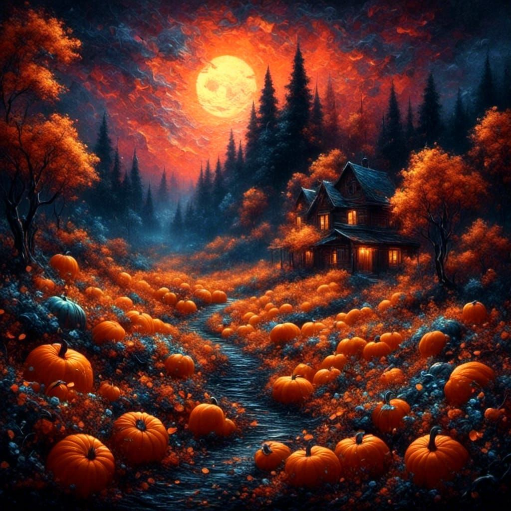 The neon glow of a Halloween season.