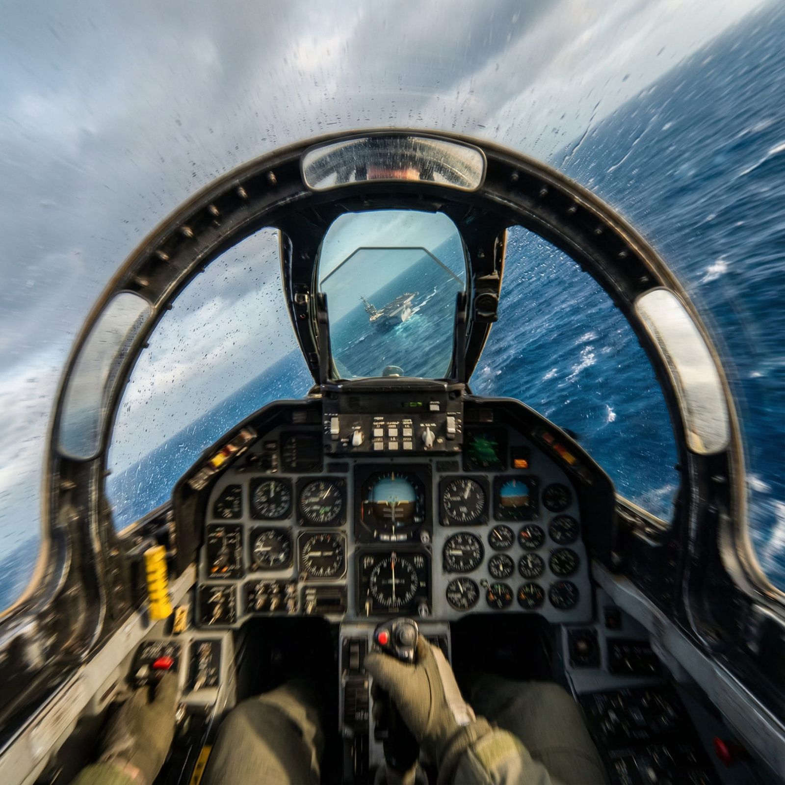 F-14 Tomcat Cockpit in Steep Dive