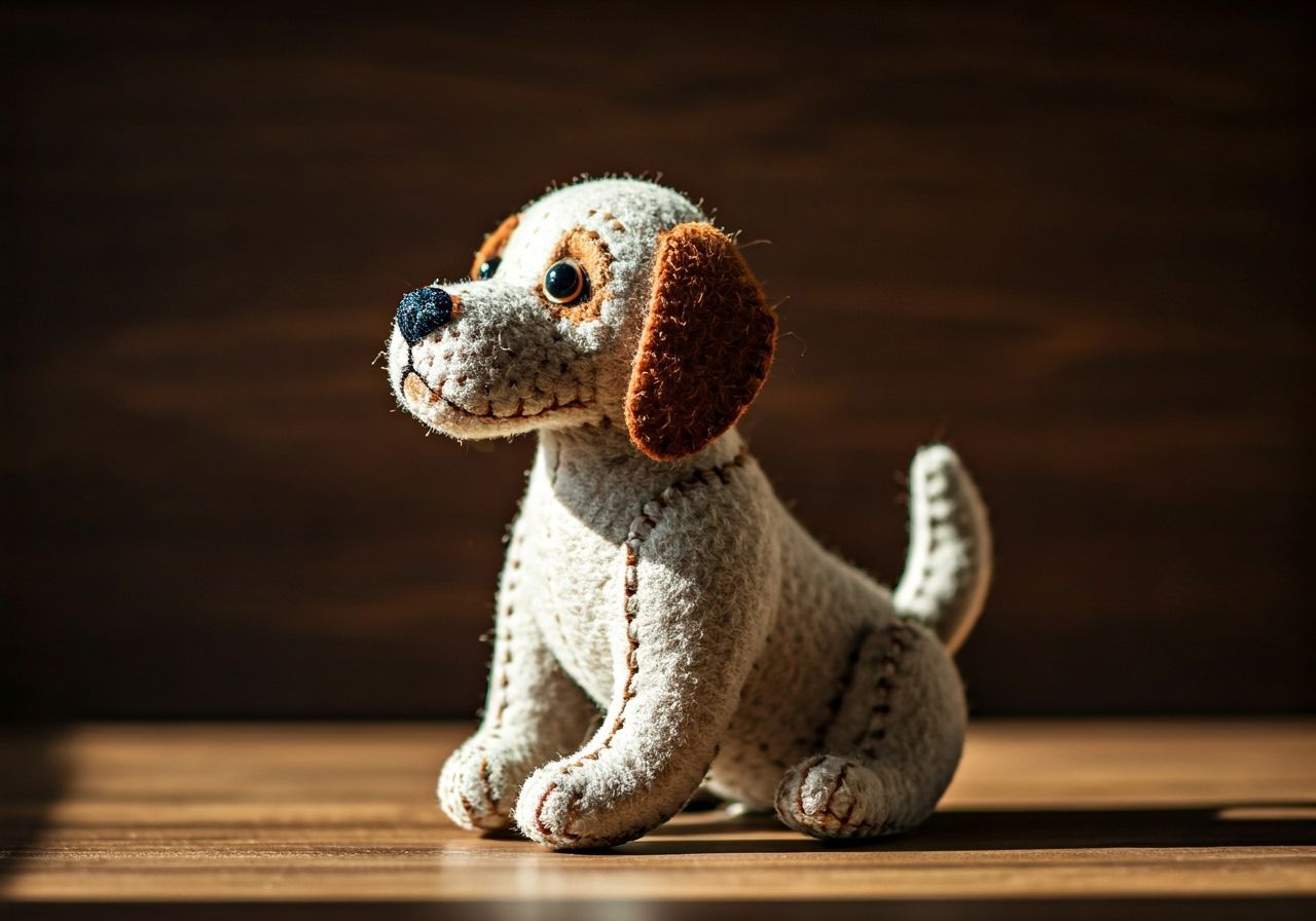 Adorable Felt Dog Plushie in Photorealistic Style