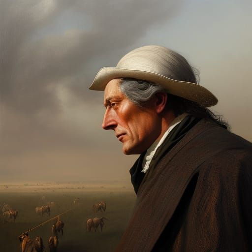 Gritty Portrait of John Wesley in 18th Century Style