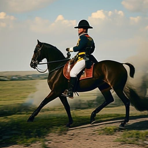 Civil War Soldier Charges into Battle on Horseback