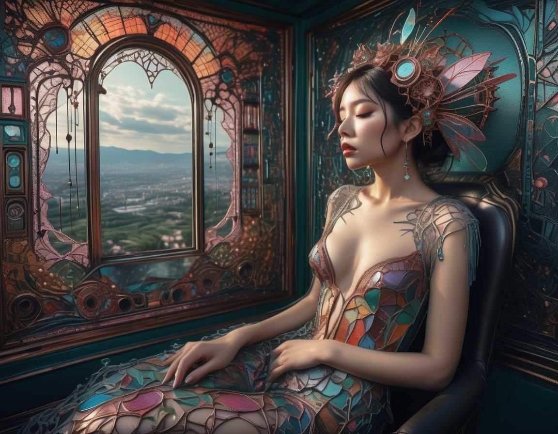 3D above view beautiful solarpunk aetherpunk idyllic utopian world with vast lush undulating landscape filled with thous...