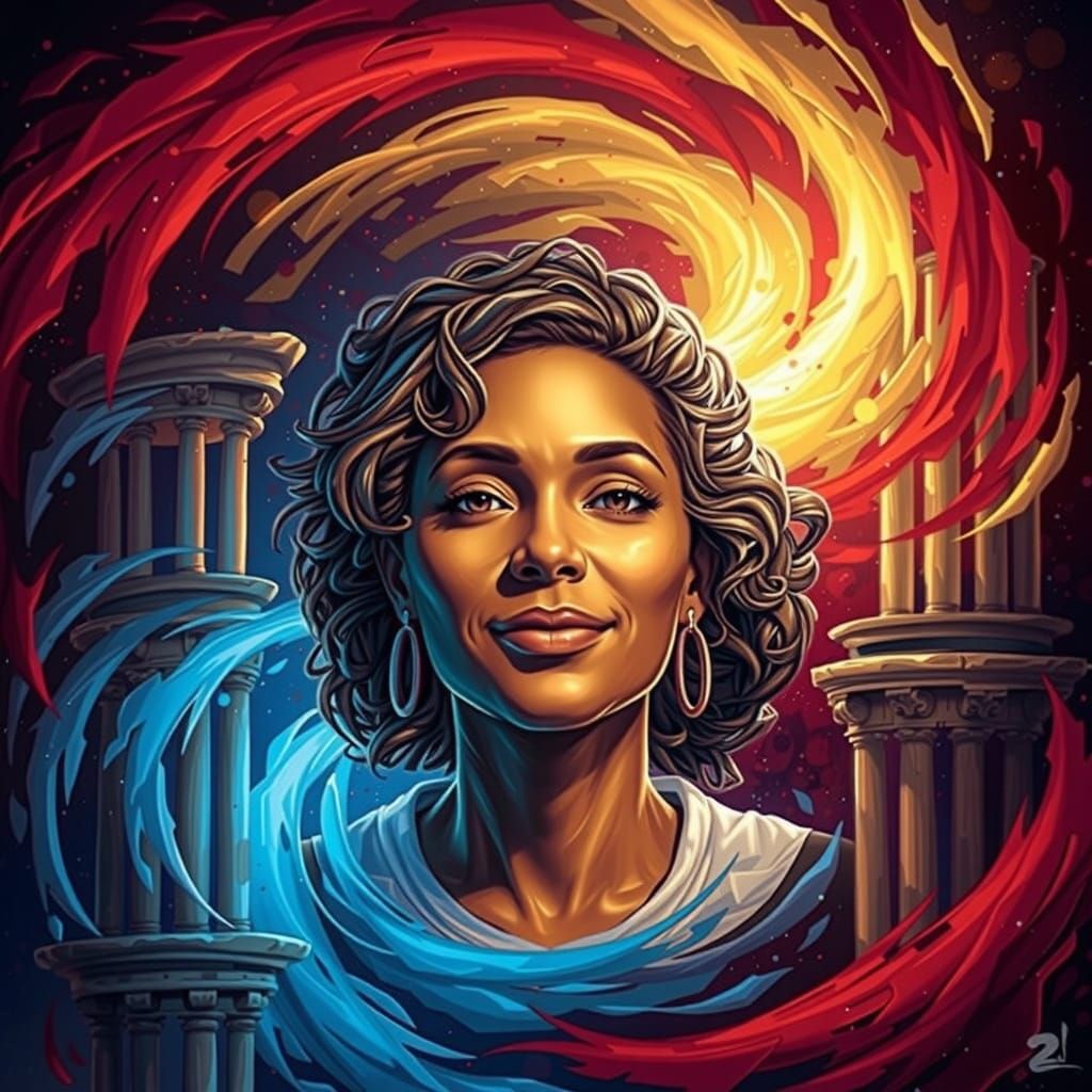 Bi-Racial Beauty in Swirling Pantheon of Hues