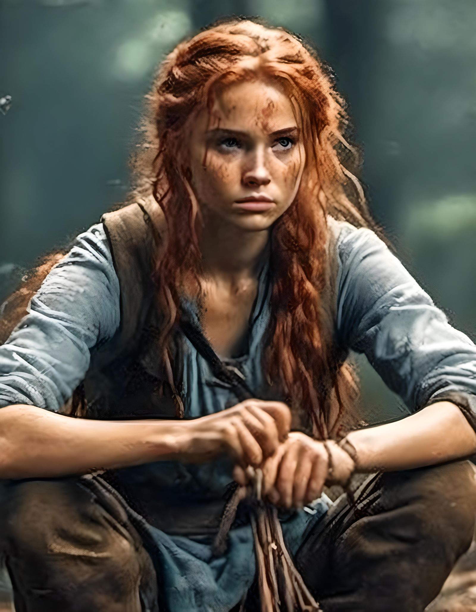 Teen Archer with Celtic Tattoos: Cinematic Film Still