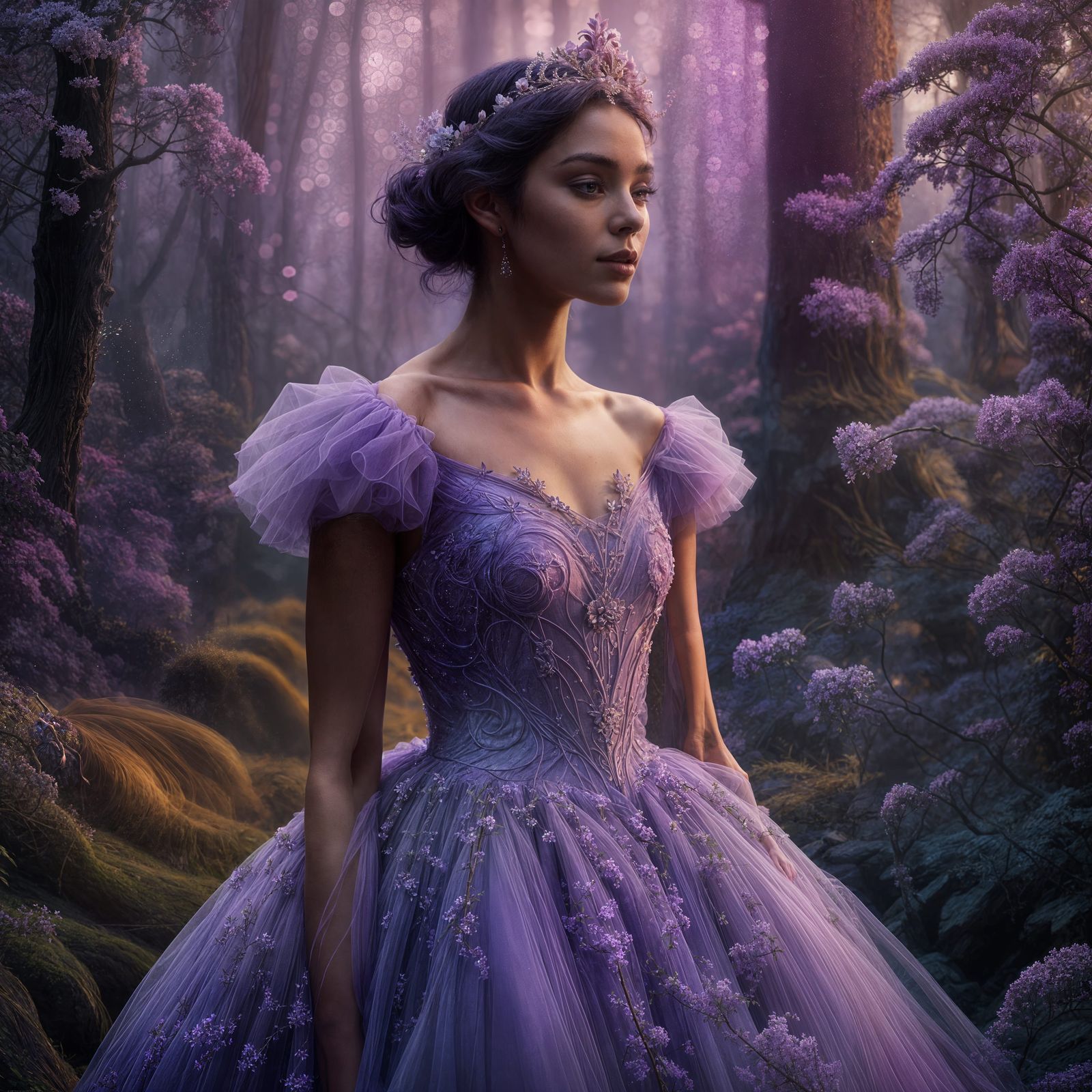 Ethereal Lilac Goddess in a Lavender Dream