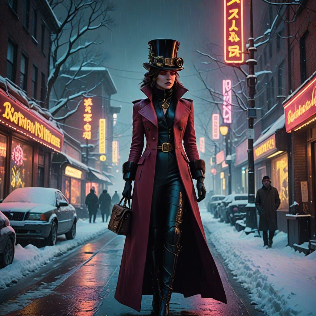 Steampunk Siren Walks Victorian Winter Wonderland
