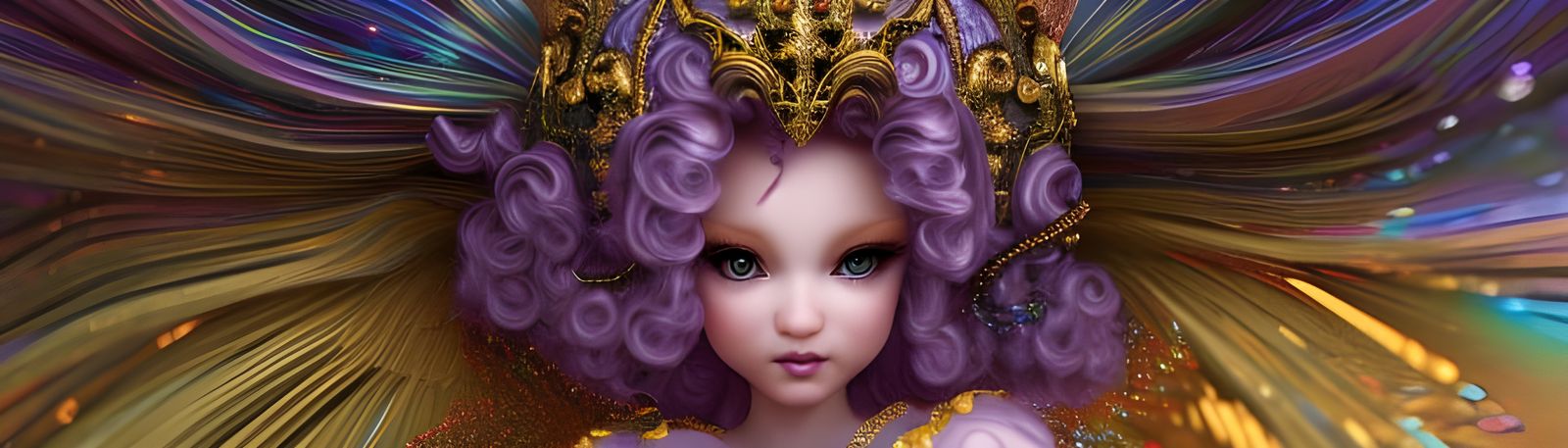 Hyperdetailed Filigree Portrait in Iridescent Hues