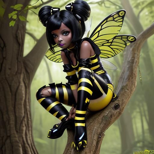 Monster High Wasp Fairy in Striped Leather
