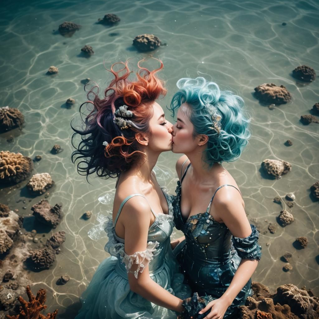 Space Hair Kiss on Ocean Floor