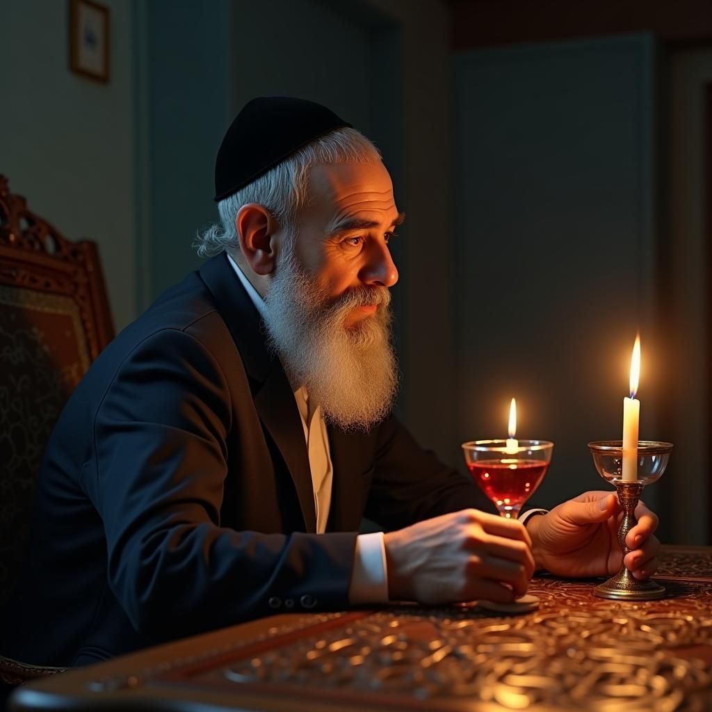 Jewish Father in Golden Light: 8k Matte Painting